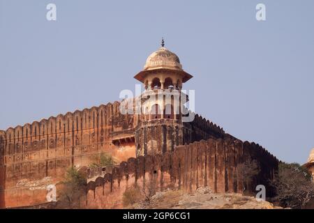 Das Jaigarh Fort in der Nähe von Jaipur ist eines der spektakulärsten Festungen in Indien in Jaipur, Rajasthan, Indien Stockfoto
