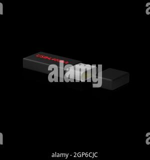 Das 3D Rendering von USB Typ C oder USB 4 Verbindungskabel Art 3D Stockfoto