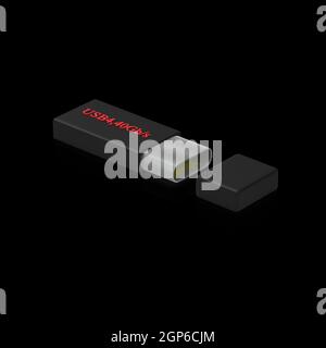 Das 3D Rendering von USB Typ C oder USB 4 Verbindungskabel Art 3D Stockfoto