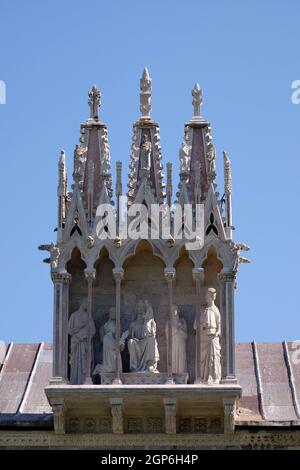 Detail des Gebäudes Camposanto Monumentale in Pisa, Toskana, Italien Stockfoto