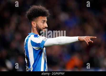 Sorba Thomas von Huddersfield Town während des Sky Bet Championship-Spiels im John Smith's Stadium, Huddersfield. Bilddatum: Dienstag, 28. September 2021. Stockfoto