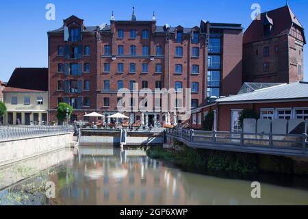 Altstadt im Hotel Bergstroem, alte Abtsmühle an der Ilmenau, Lüneburg, Hotel Bergstroem, Abtsmühle, Deutschland Stockfoto