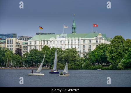 Außenalster, Hotel Atlantic Kempinski, an der Alster, Hamburg, Deutschland Stockfoto