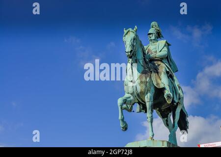 Kaiser Wilhelm II.-Denkmal, Hohenzollernbrücke, Köln, Nordrhein-Westfalen, Deutschland Stockfoto