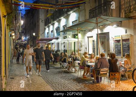 Old Town Street, Bairro Alto, Lissabon, Portugal Stockfoto