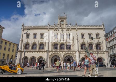 Bahnhof Estacao de Caminhos de Ferro do Rossio, Rossio, Lissabon, Portugal Stockfoto