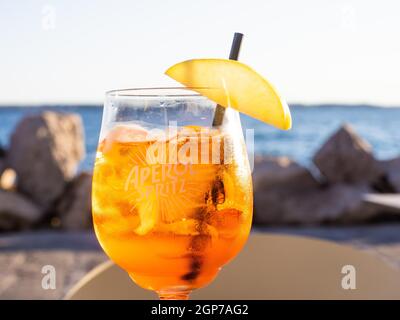 Aperol Spritz, Istrien, Slowenien Stockfoto