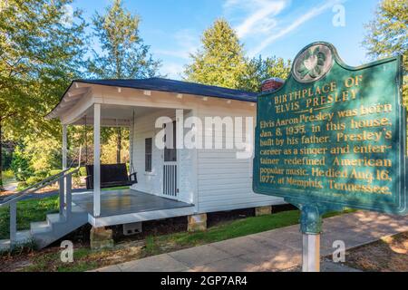 Elvis Presley Geburtsort und Elternhaus in Tupelo, Mississippi, USA Stockfoto