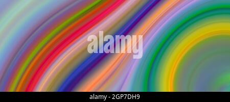 Farbenfrohe, gewellte Linien im Hintergrund. Abstrakte Illustration Stockfoto
