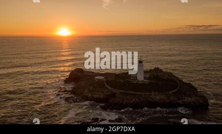 Sonnenuntergang, Gwythian, Cornwall, Großbritannien Stockfoto