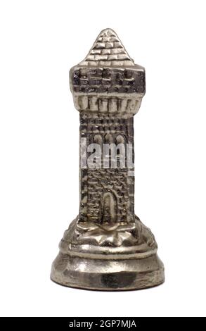 Schach Abbildung isolierten Turm auf einem weißen Hintergrund Stockfoto