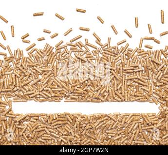 Rahmen mit alternative Biokraftstoffe aus Sägemehl Pellets hergestellt. Stockfoto