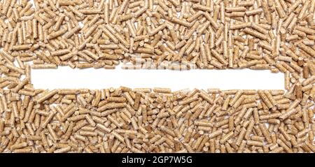 Rahmen mit alternative Biokraftstoffe aus Sägemehl Pellets hergestellt. Stockfoto