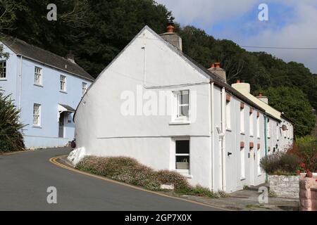 Ferienhäuser in Prendergast, Lower Solva, Pembrokeshire, Wales, Vereinigtes Königreich Großbritannien, Europa Stockfoto