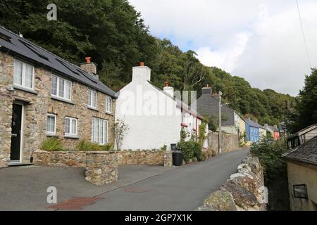 Ferienhäuser in Prendergast, Lower Solva, Pembrokeshire, Wales, Vereinigtes Königreich Großbritannien, Europa Stockfoto