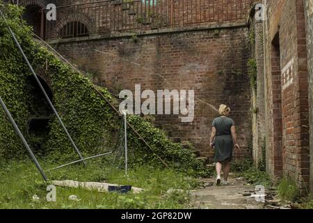 Fort Gilkicker am östlichen Ende der Stokes Bay, Gosport, Hampshire Stockfoto