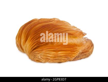 Neapolitanische Sfogliatella Riccia isoliert auf weißem Hintergrund Stockfoto