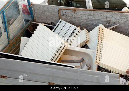 Ferraccio, italienische von Tür zu Tür Service für das recycling von Metallschrott. Stockfoto