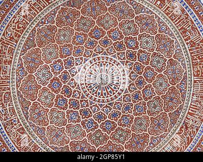 Detail der Decke in Isa Khans Grab. Humayun's Tomb Complex, Delhi, Indien. Stockfoto