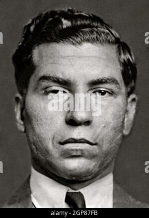 Charles 'Lucky' Luciano (1897 – 1962) in Italien geborener Gangster, der hauptsächlich in den Vereinigten Staaten operierte. Stockfoto