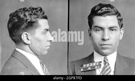 Charles 'Lucky' Luciano (1897 – 1962) in Italien geborener Gangster, der hauptsächlich in den Vereinigten Staaten operierte. Stockfoto