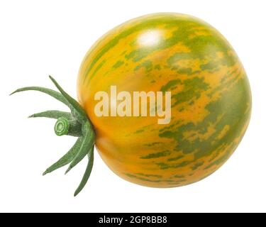 Grüne Zebra Erbstück Tomate isoliert Stockfoto