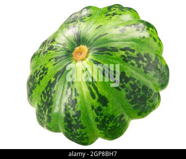 Pattypan Squash (Cucurbita pepo fruit), grüne Scheibe Sorte, isoliert Stockfoto