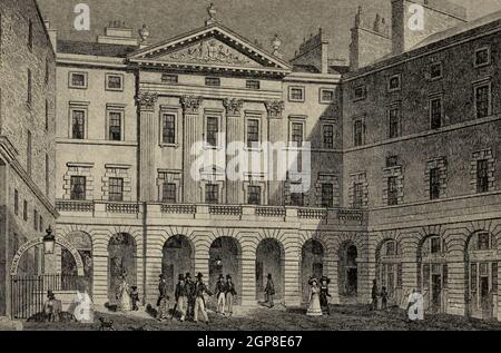 Royal Exchange, High Street, Edinburgh, Schottland, 1830er Jahre Stockfoto