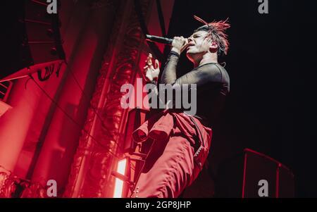 Yungblud an der O2 Academy, Bournemouth, Großbritannien. September 2021. Kredit: Charlie Raven/Alamy Live Nachrichten Stockfoto