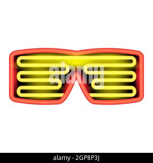 Heon Brille isoliert auf weißem Hintergrund. Stylisches Gadget für Night Club. Stockfoto