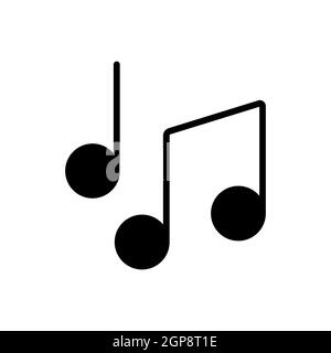 Musiknoten, Lied, Melodie oder Melodie flache Vektor-Glyph-Symbol. Graph Symbol für Musik und Sound Website und Apps Design, Logo, App, UI Stockfoto