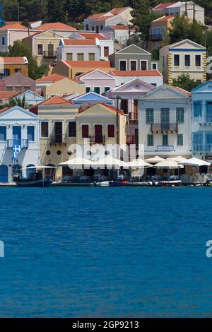 Kastellorizo Harbour, Kastellorizo (Megisti) Island, Dodecanese Group, Griechenland Stockfoto