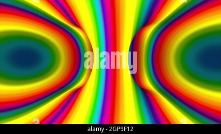 Mehrfarbige Spiralform, computergeneriert. 3D Rendering abstrakten Regenbogen surreal animierten Hintergrund. Stockfoto
