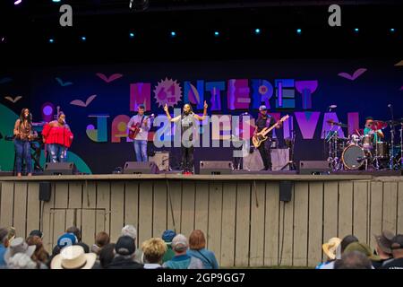 Ledisi begeistert das Publikum mit ihren Vocals und ihrem energiegeladenen Bühnenaufführungbeim Monterey Jazz Festival 2021 Stockfoto