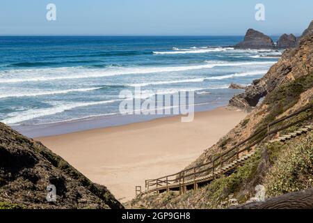 Strand (Praia das Adegas-Naturismo) nahe bei Odeceixe, Algarve, Portugal, Strand (Praia das Adegas-Naturismo) in der Nähe von Odeceixe, Algarve, Portugal Stockfoto