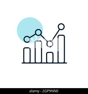Grafik in trendigen Umrisssymbol. Finanzzeichen. Graph Symbol für Ihre Website-Design, Logo, App, UI. Vektorgrafik, EPS10. Stockfoto