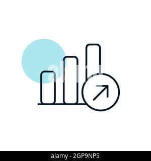 Symbol für den Umriss des Wachstumsdiagramms. Finanzzeichen. Graph Symbol für Ihre Website-Design, Logo, App, UI. Vektorgrafik, EPS10. Stockfoto