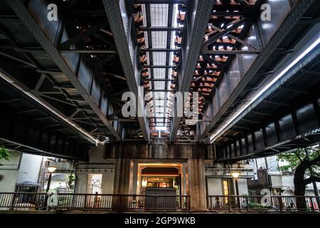 Nakameguro der Stadt und Sonnenuntergang. Drehort: Metropolregion Tokio Stockfoto