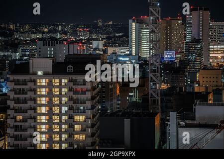 Yokohama Skyline sichtbar vom Yokohama Marine Tower. Drehort: Yokohama-Stadt kanagawa Präfektur Stockfoto