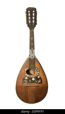 Mandoline von Anfang des 20 Jahrhunderts-ist auf dem weißen isoliert Stockfoto