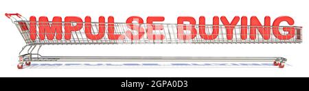 Impuls Kaufkonzept 3D Rendering Illustration isoliert auf weißem Hintergrund Stockfoto