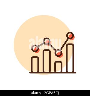 Grafik in trendigen Umrisssymbol. Finanzzeichen. Graph Symbol für Ihre Website-Design, Logo, App, UI. Vektorgrafik, EPS10. Stockfoto