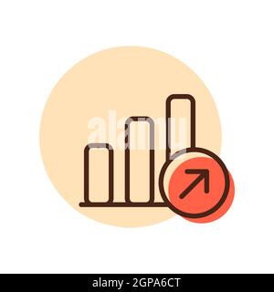 Symbol für den Umriss des Wachstumsdiagramms. Finanzzeichen. Graph Symbol für Ihre Website-Design, Logo, App, UI. Vektorgrafik, EPS10. Stockfoto