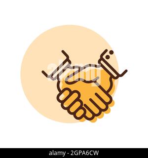 Business Handshake, Vertragssymbol. Graph Symbol für Ihre Website-Design, Logo, App, UI. Vektorgrafik, EPS10. Stockfoto