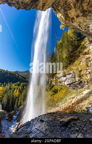 Wasserfall von Johannesburg, Bezirk Sankt Johann im Pongau, Land Salzburg, Österreich Stockfoto