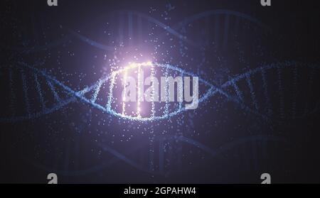 Helical DNA Code mit gruppierten Kugeln bilden genetische Moleküle. Stockfoto