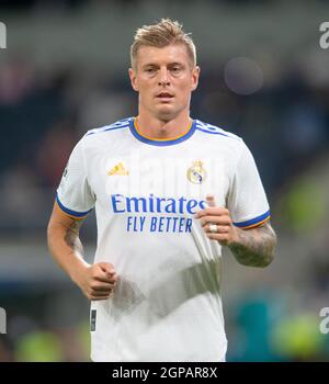 Estadio Santiago Bernabeu, Madrid, Spanien. September 2021. Men's Champions League, Real Madrid CF gegen FC Sheriff Tiraspol; Toni Kroos Credit: Action Plus Sports/Alamy Live News Stockfoto