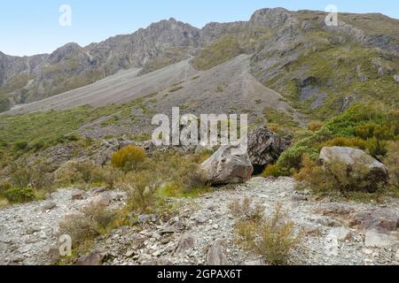 Landschaft rund um den Arthurs Pass in den Südlichen Alpen von New Seeland Stockfoto