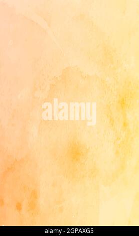 Realistische gelb-orange Aquarell-Panorama-Textur auf weißem Hintergrund - Vektorgrafik Stockfoto