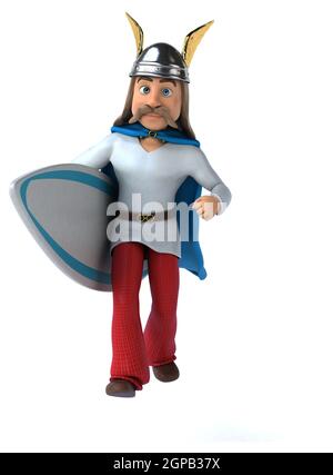 Fun 3D-gaulois Surfer Stockfoto
